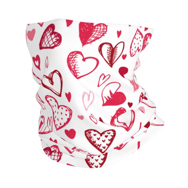 Pink Red Love Hearts Bandana N - đánh giá và giá Neck Gaiter Face Cover