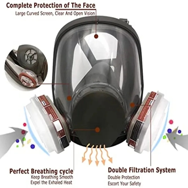 Large Size 6800 Gas Mask Full  - đánh giá và giá Kn95 Respirator Mask