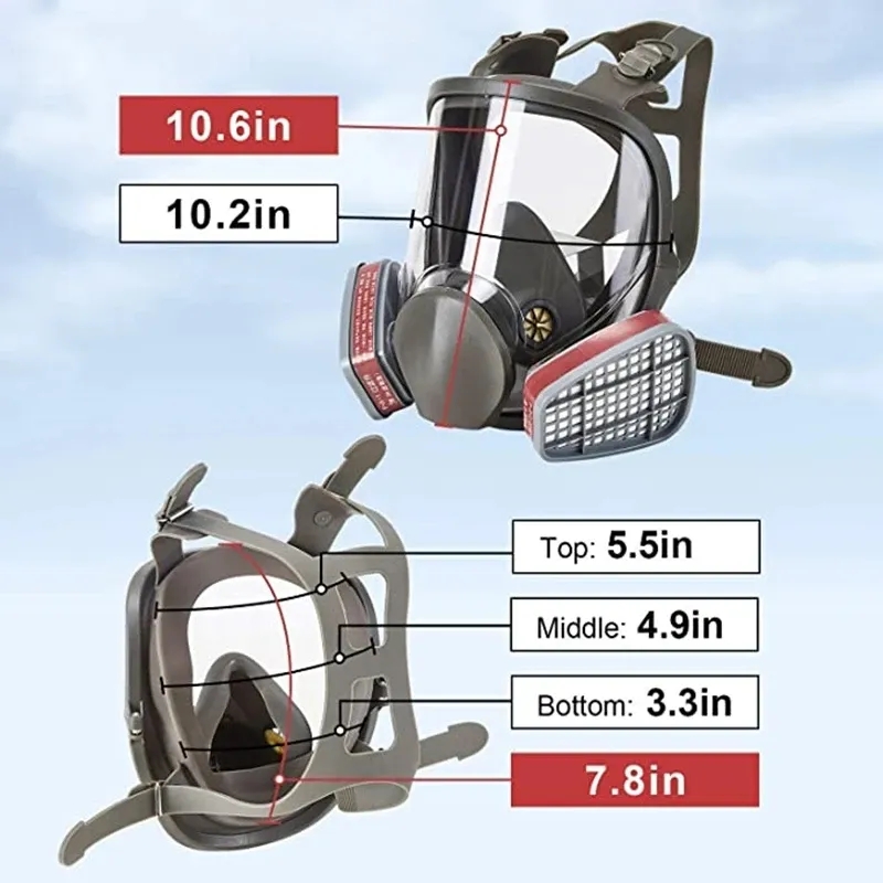 Large Size 6800 Gas Mask Full  - đánh giá và giá Kn95 Respirator Mask
